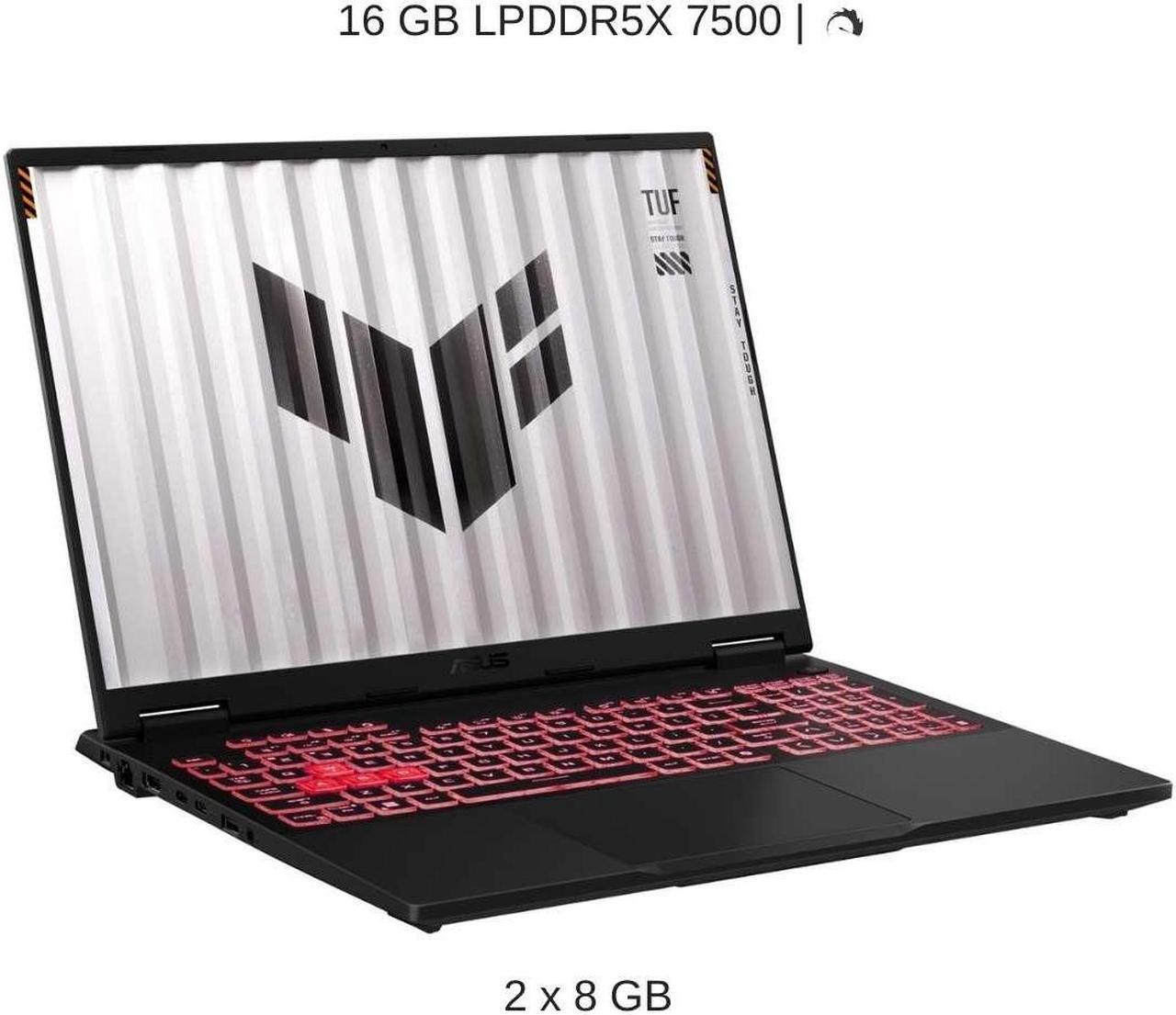 Alt view image 4 of 7 - [2024] HIDevolution ASUS TUF Gaming A16 FA608WV 16" 2.5K WQXGA 165Hz, 2.0 GHz Ryzen AI 9 HX 370, RTX 4060, 16 GB LPDDR5X RAM, 4 TB PCIe SSD, Windows 11 Pro