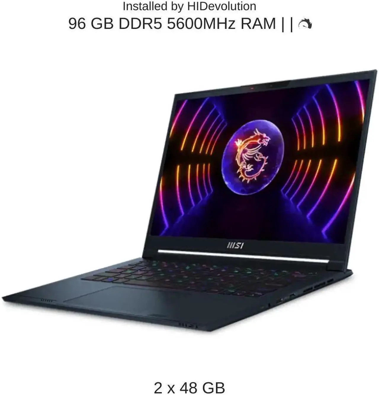 Alt view image 4 of 7 - [2024] HIDevolution MSI Stealth 14Studio A13VF [Star Blue] 14" FHD+ 165Hz, 2.4 GHz i7-13620H, RTX 4060, 96 GB DDR5 RAM, 1 TB PCIe SSD, Windows 11 Pro