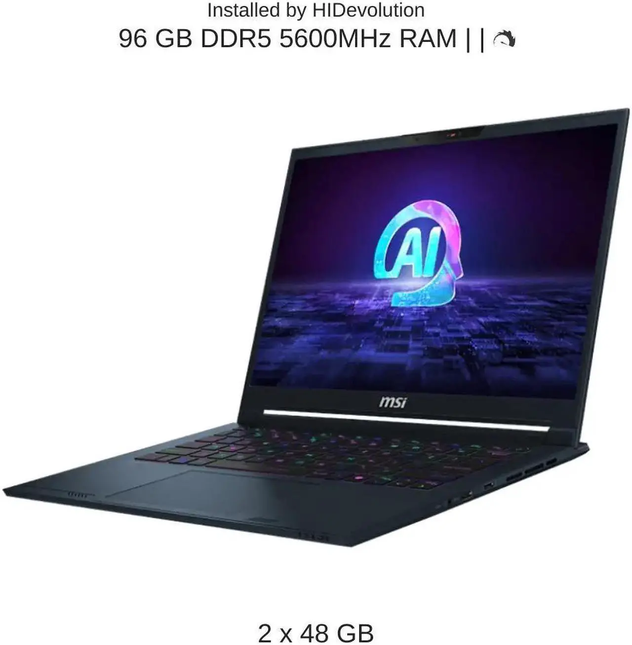 Alt view image 4 of 7 - [2024] HIDevolution MSI Stealth 14 AI Studio A1VFG 14" FHD+ 165Hz, 1.8 GHz Ultra 9-185H, RTX 4060, 96 GB DDR5 RAM, 4 TB PCIe SSD, Windows 11 Pro