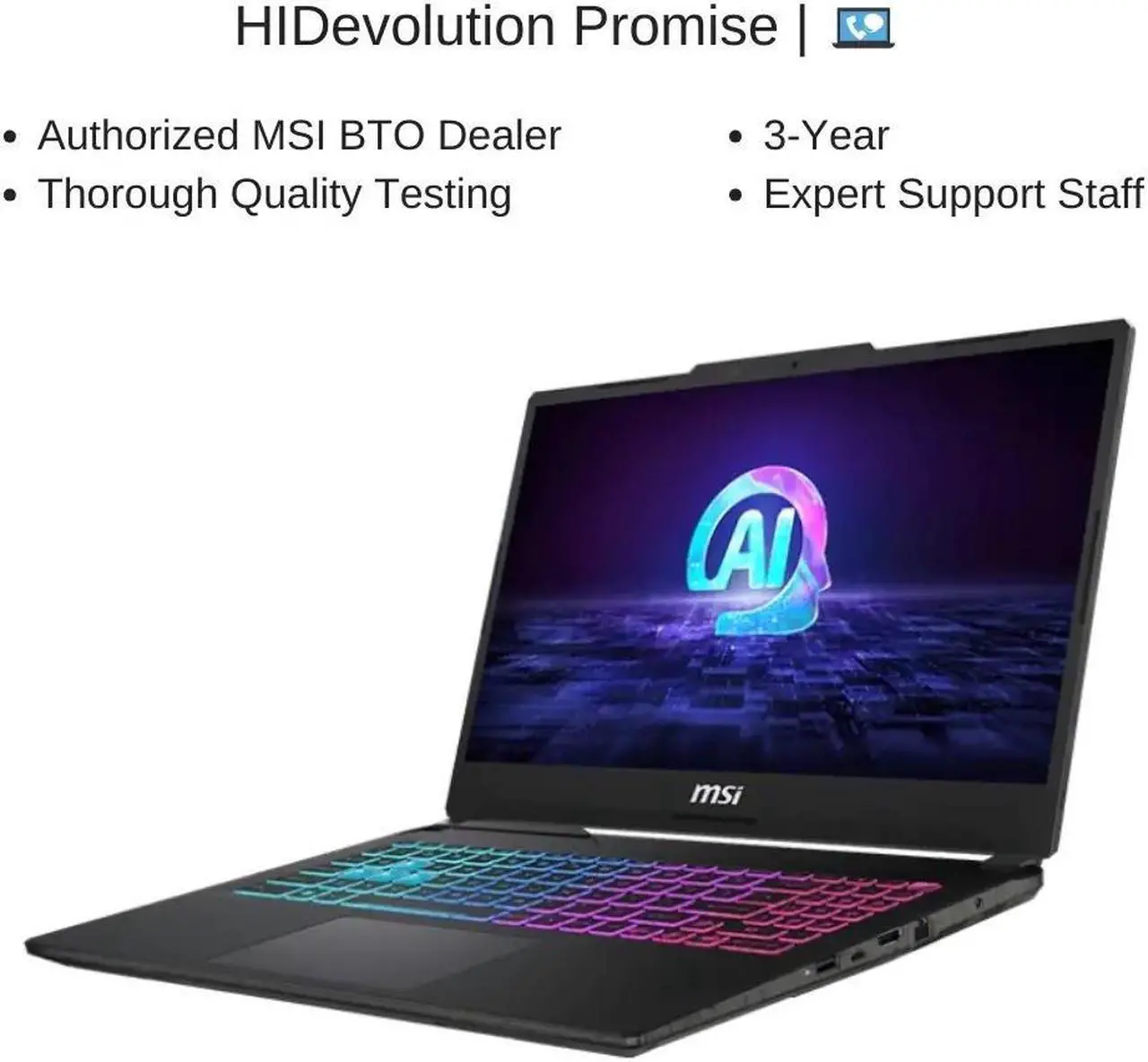 Alt view image 7 of 7 - [2024] HIDevolution MSI Cyborg 15 AI A1VFK 15.6" FHD 144Hz, 1.4 GHz Ultra 7-155H, RTX 4060, 32 GB DDR5 RAM, 2 TB PCIe SSD, Windows 11 Pro