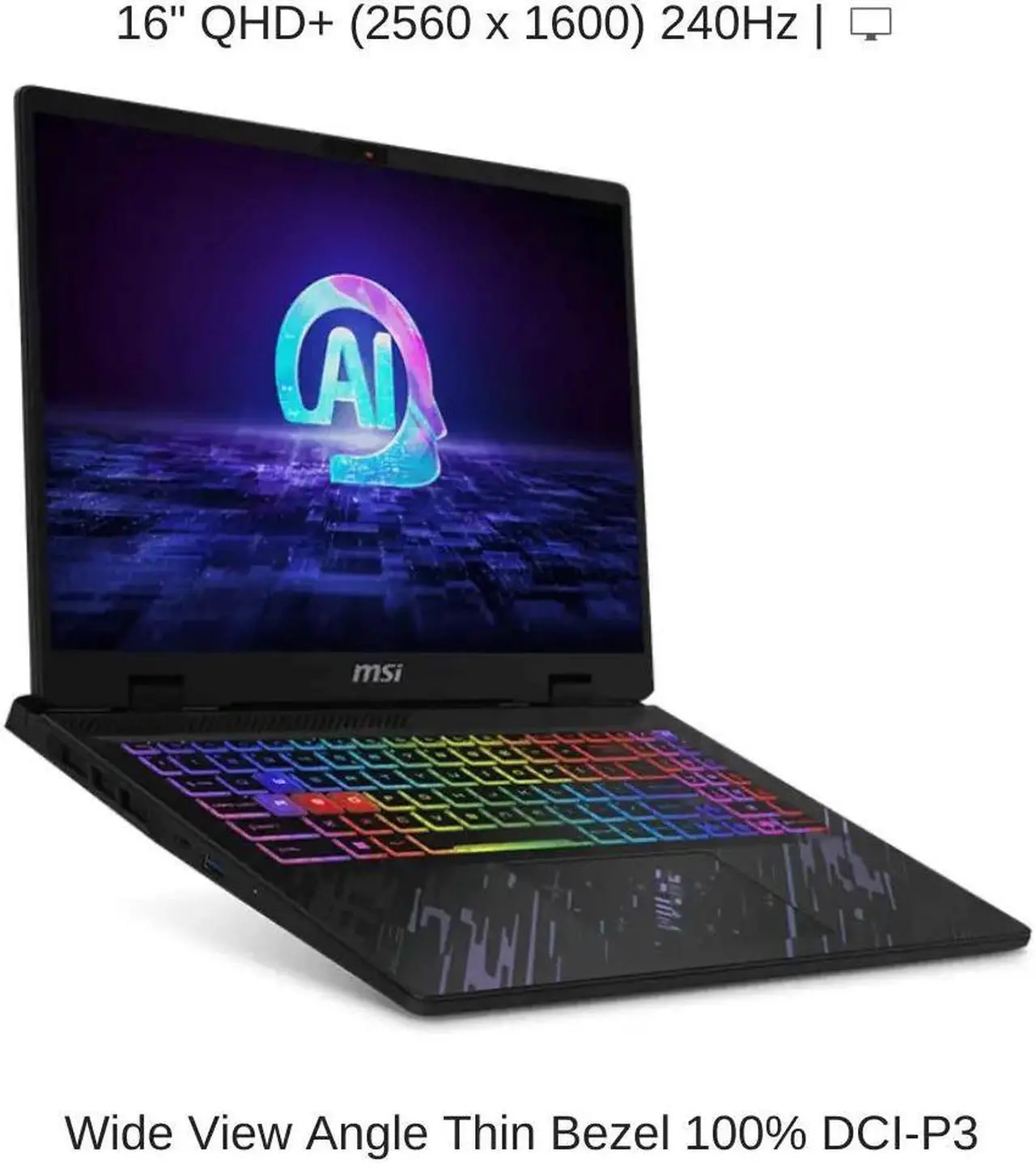 Alt view image 6 of 7 - [2024] HIDevolution MSI Pulse 16 AI C1VFKG 16" QHD+ 240Hz, 1.8 GHz Ultra 9-185H, RTX 4060, 32 GB DDR5 RAM, 1 TB PCIe SSD, Windows 11 Pro