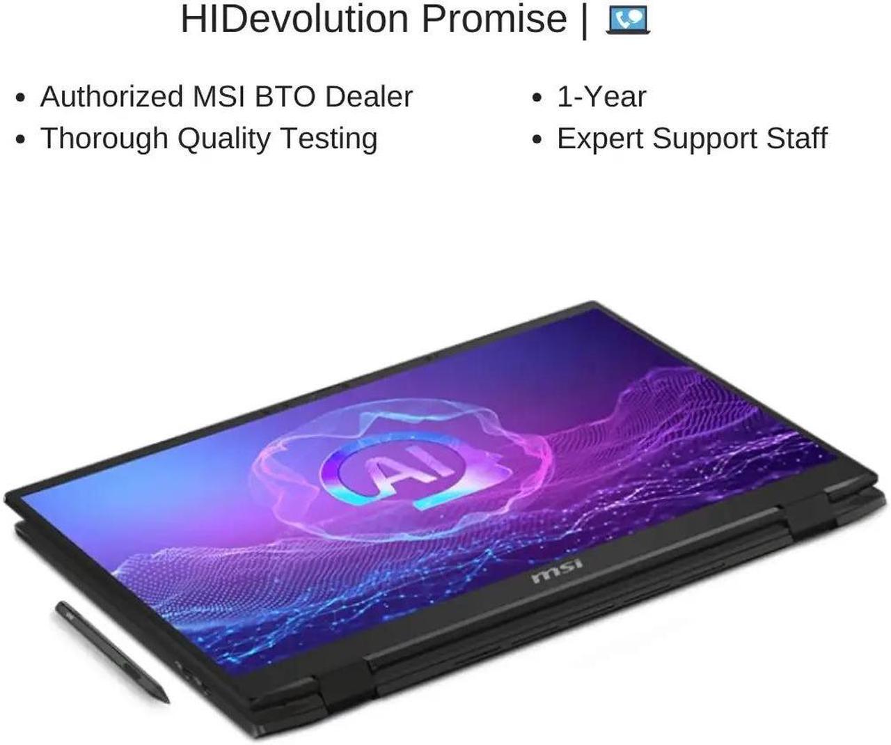 Alt view image 7 of 7 - [2024] HIDevolution MSI Summit A16 AI+ A3HMTG [Black] 16" QHD+ 165Hz Touch, 1.4 GHz Ultra 7-155H, RTX 4060, 32 GB LPDDR5X, 1 TB PCIe SSD, Windows 11 Home