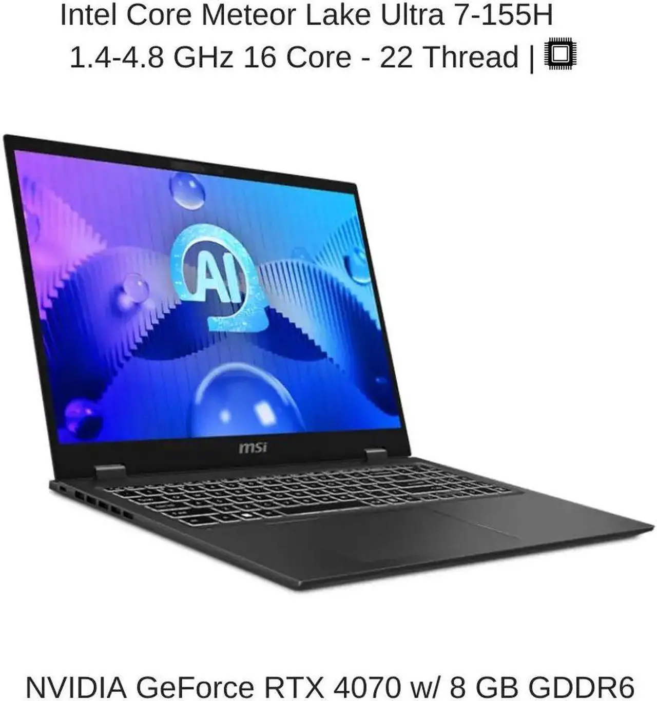 Alt view image 3 of 7 - [2024] HIDevolution MSI Prestige 16 AI Studio B1VGG [Gray] 16" QHD+, 1.4 GHz Ultra 7-155H, RTX 4070, 32 GB LPDDR5, 2 TB PCIe SSD, Windows 11 Pro