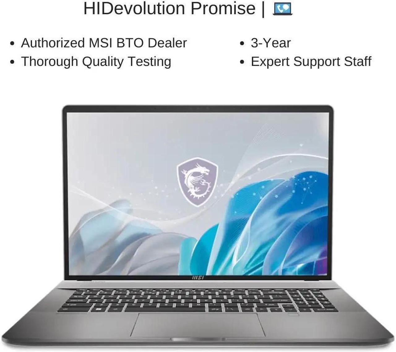 Alt view image 6 of 6 - [2024] HIDevolution MSI Creator Z17 HX Studio A14VGT 17" QHD+ 165Hz Touch, 1.6 GHz i9-14900HX, RTX 4070, 128 GB DDR5 RAM, 2 TB PCIe SSD, Windows 11 Pro
