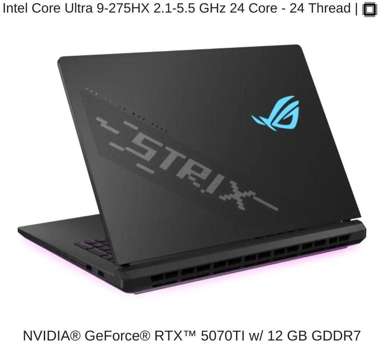 Alt view image 3 of 7 - [2025] HIDevolution ASUS ROG Strix SCAR 18 G835LR 18" WQXGA 240Hz Mini LED, 2.1 GHz Ultra 9-275HX, RTX 5070TI, 32 GB DDR5 RAM, 1 TB PCIe SSD, Windows 11 Pro