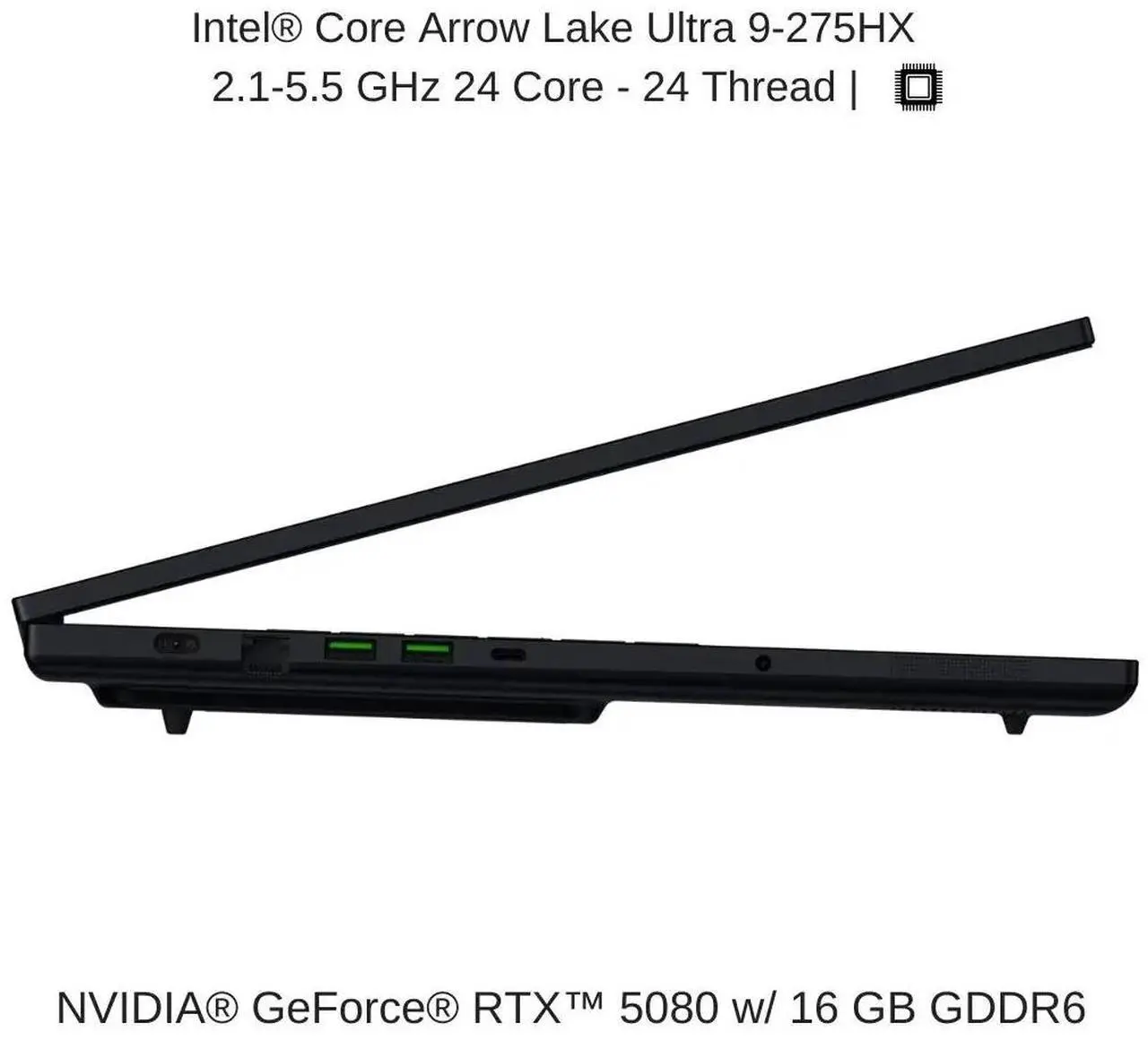 Alt view image 2 of 7 - Razer Blade 18 [2025] Black, 18" Dual UHD+ 240Hz / FHD+ 440Hz, 2.1 GHz Ultra 9-275HX , RTX 5090, 128 GB DDR5 RAM, 4 TB PCIe SSD, Windows 11 Home