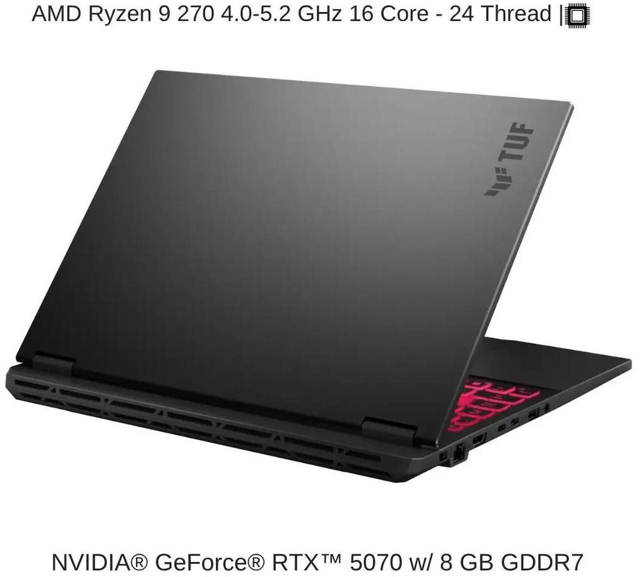Alt view image 3 of 7 - [2025] HIDevolution ASUS TUF Gaming A16 FA608UP 6" FHD+ 165Hz IPS-Level, 4.0 GHz Ryzen 9 270, RTX 5070, 32 GB DDR5 RAM, 1 TB PCIe SSD, Windows 11 Home