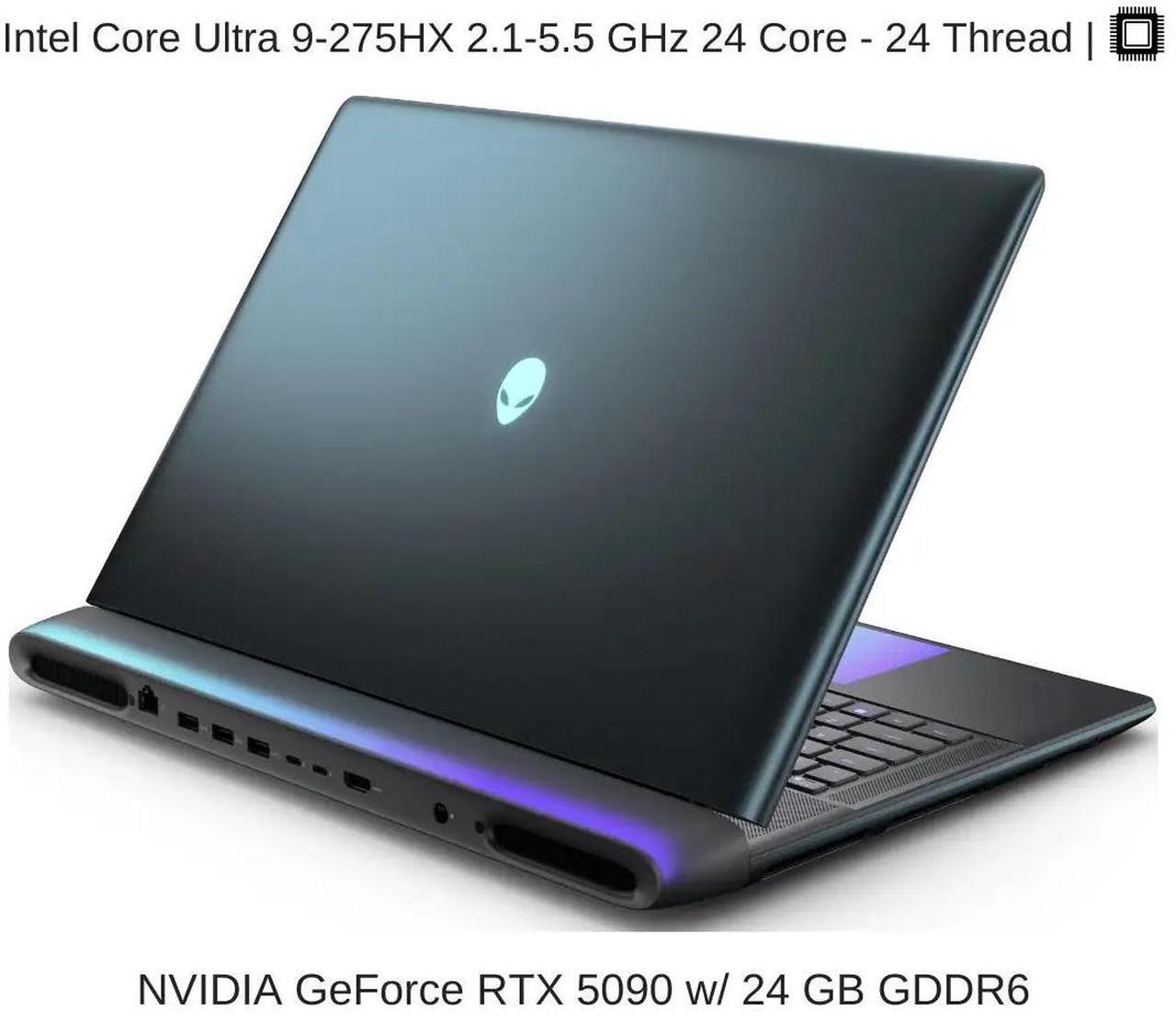 Alt view image 2 of 7 - [2025] Alienware 18 Area-51 [Mechanical Keyboard] 16" QHD+ 240Hz, 2.1 GHz Ultra 9-275HX, RTX 5090, 128 GB DDR5 RAM, 16 TB PCIe SSD, Windows 11 Home