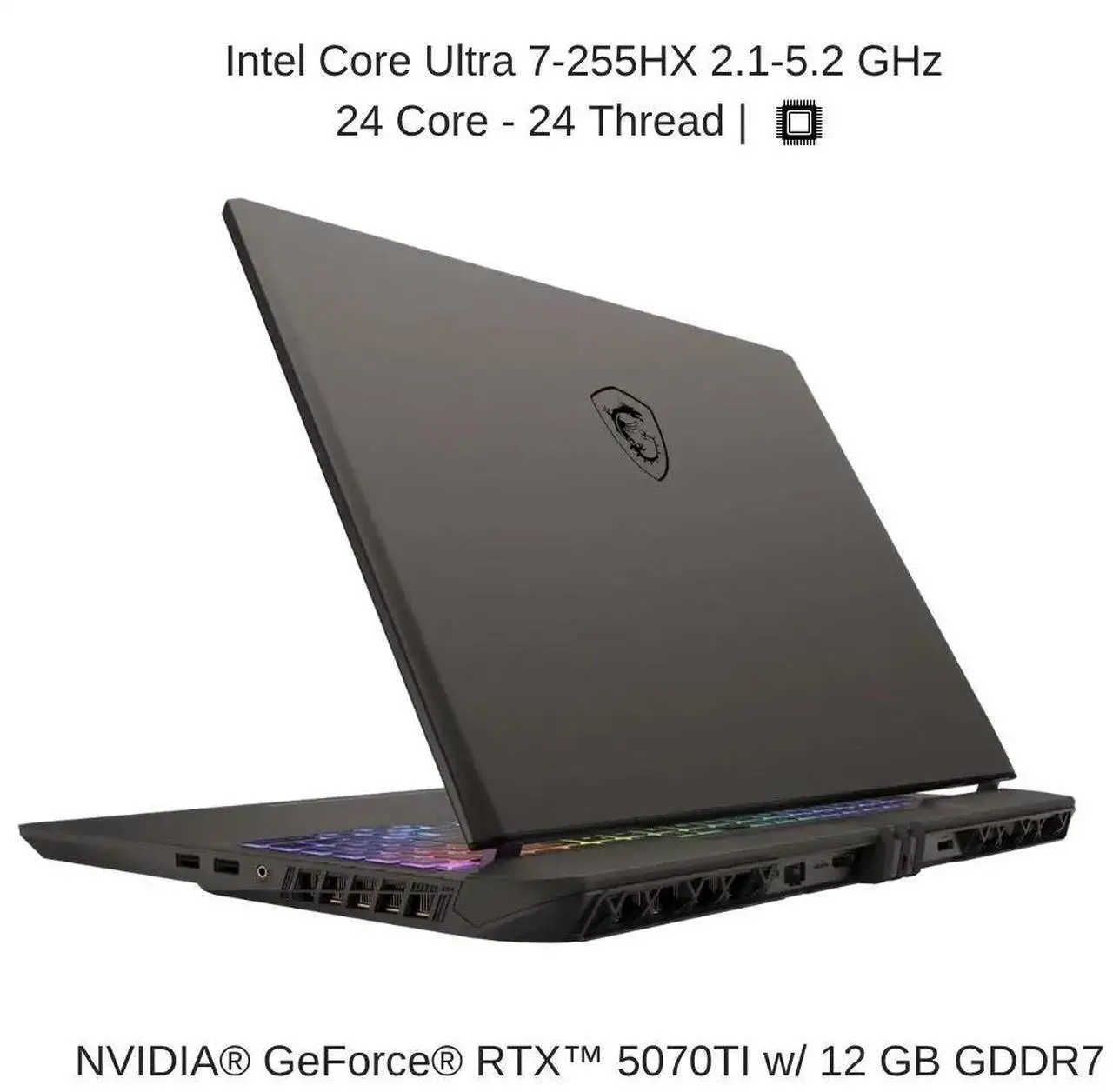 Alt view image 3 of 7 - [2025] HIDevolution MSI Vector 16 HX AI A2XWHG 16" QHD+ 240Hz, 2.1 GHz Ultra 9-275HX, RTX 5070TI, 16 GB DDR5 RAM, 2 TB PCIe SSD, Windows 11 Home