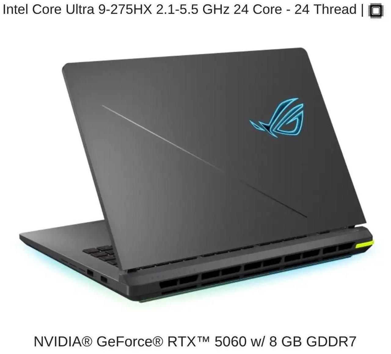Alt view image 3 of 7 - [2025] HIDevolution ASUS ROG Strix G16 G615LM 16" WQXGA 240Hz IPS-Level, 2.1 GHz Ultra 9-275HX, RTX 5060, 16 GB DDR5 RAM, 1 TB PCIe SSD, Windows 11 Home
