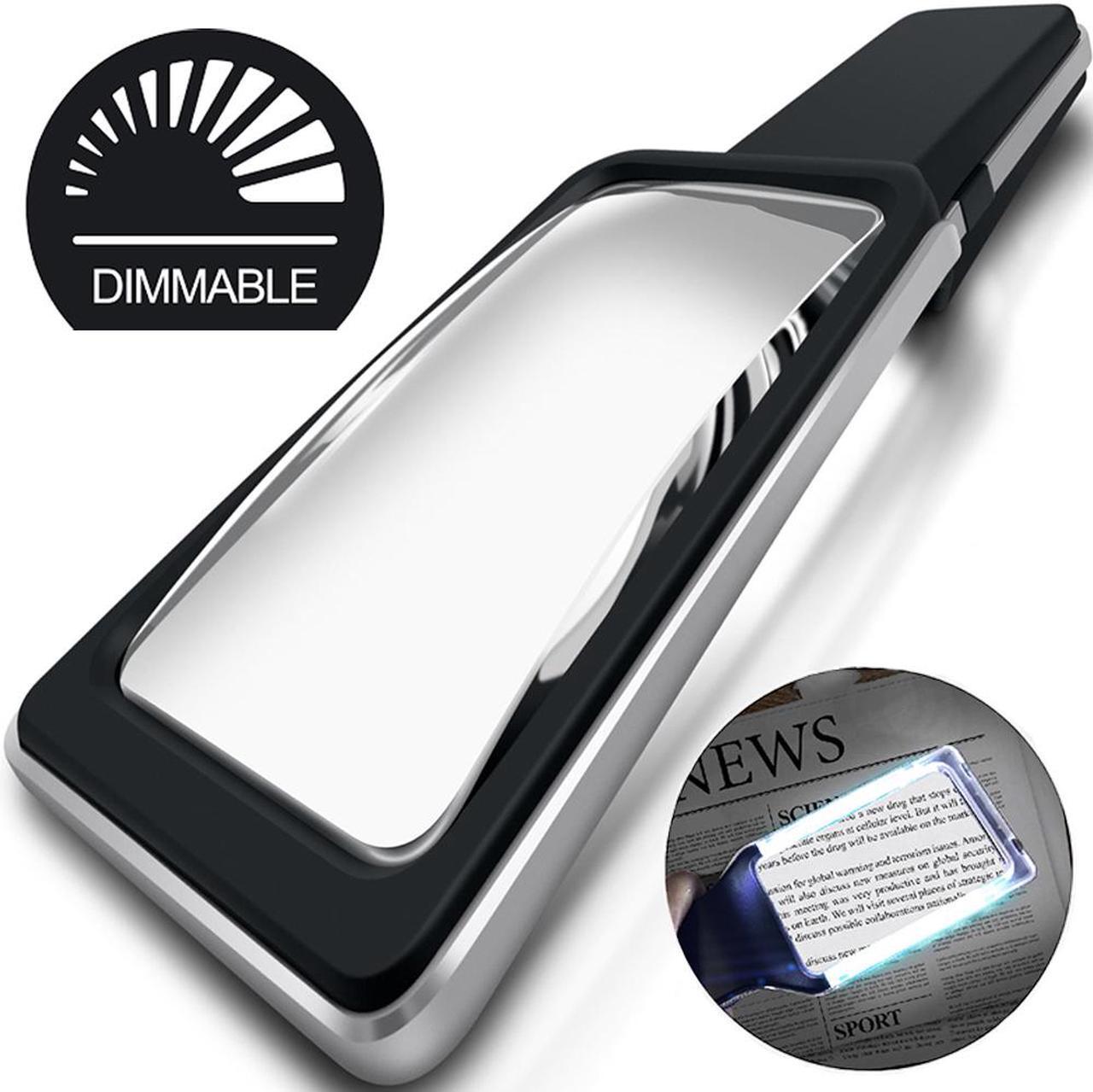 Main image of MagniPros 3X(300%) Magnifying Glass with [10 Anti-Glare & Dimmable LEDs]-Evenly Lit Viewing Area-The Brightest & Best Reading Magnifier for Small Prints, Low Vision Seniors, Macular Degeneration