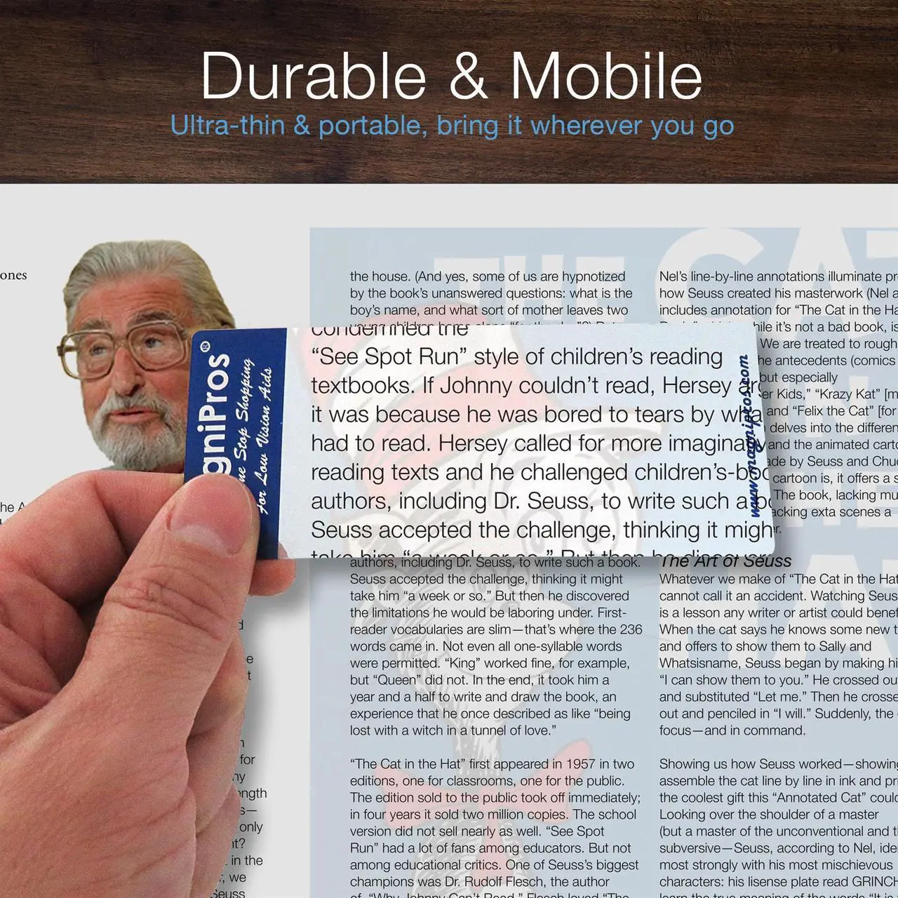 Alt view image 6 of 8 - MagniPros Premium 3X (300%) Page Magnifying Lens With 3 Bonus Bookmark Magnifiers for Reading Small Prints, Low Vision Aids & Solar Projects