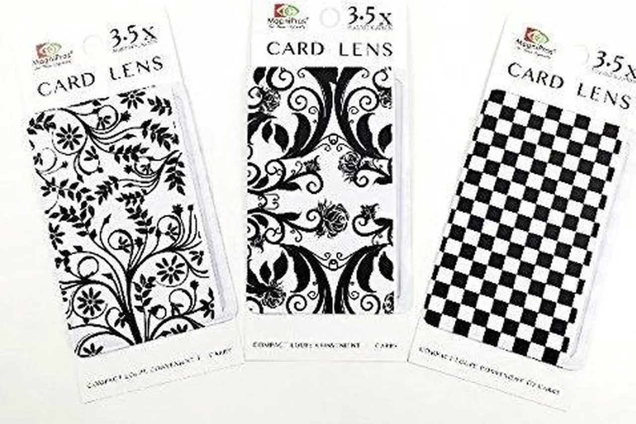 Alt view image 2 of 7 - 3 Pack Stylish Credit Card Size Pocket Magnifying/Fresnel Lens Magnifier 3.5X(Magnification)-Great For Fire Starting, Reading Small Prints