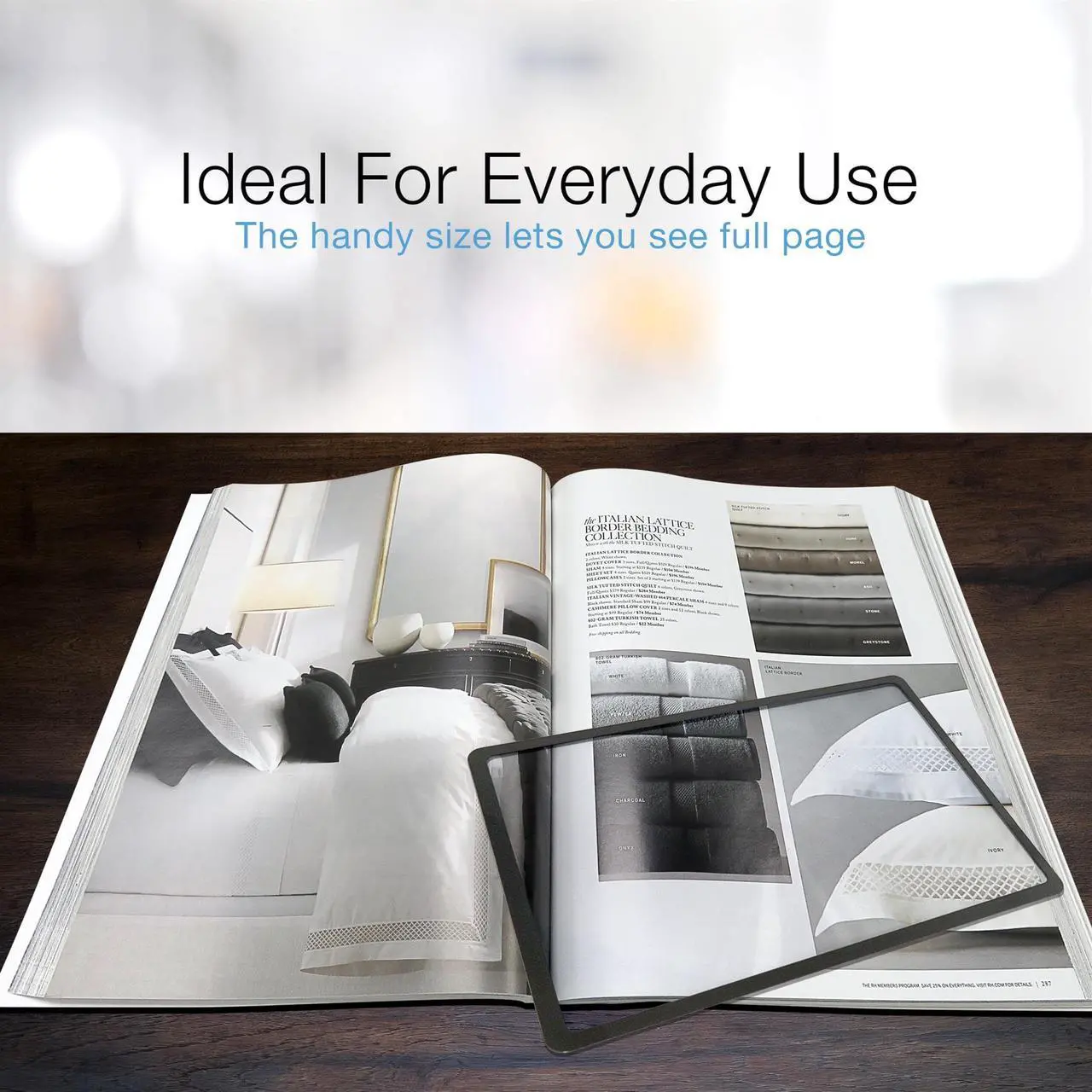 Alt view image 5 of 8 - MagniPros Premium 3X (300%) Page Magnifying Lens With 3 Bonus Bookmark Magnifiers for Reading Small Prints, Low Vision Aids & Solar Projects