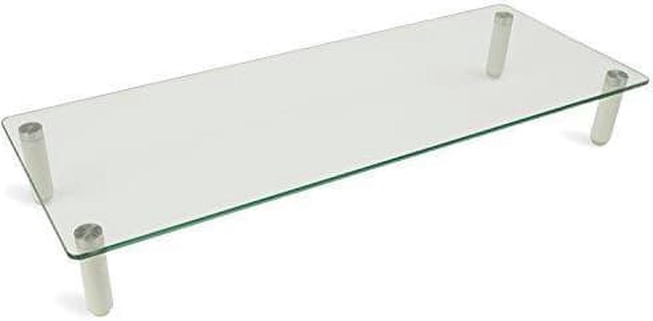 Alt view image 4 of 14 - Mount-It! Glass Monitor Stand Laptop Stand, Ergonomic Desk Riser and Organizer, 22 Inches Wide Tempered Glass, 44 Lb Carrying Capacity (MI-7263)