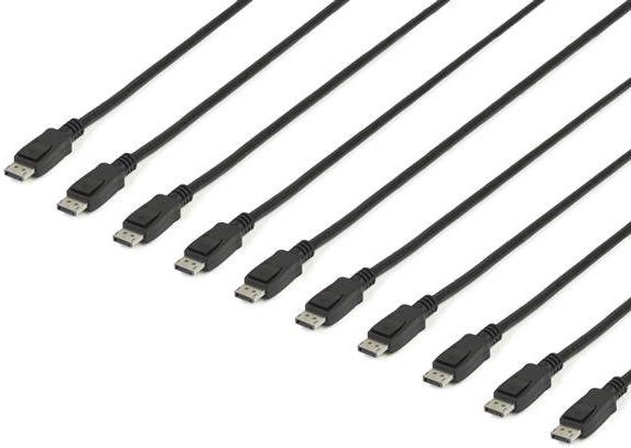 StarTech.com 15 ft / 4.6 m DisplayPort Cable with Latches Multipack 10 Pack DisplayPort 1.2 Cable 4K Male DP Cord DISPLPORT15L10PK