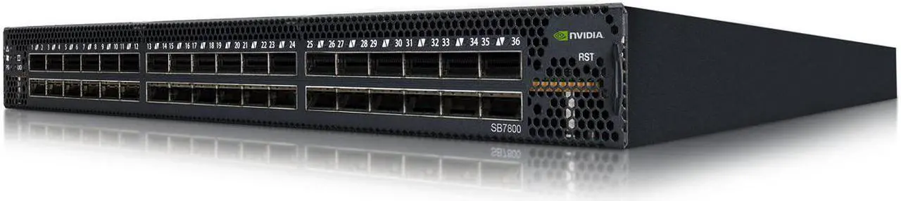 Alt view image 3 of 5 - MELLANOX TECHNOLOGIES Switch-IB -2 Based EDR InfiniBand 1U Switch, 36 QSFP28 Ports, 2 Power Supplies (AC), x86 Dual Core, Standard Depth, P2C Airflow, Rail Kit, RoHS6