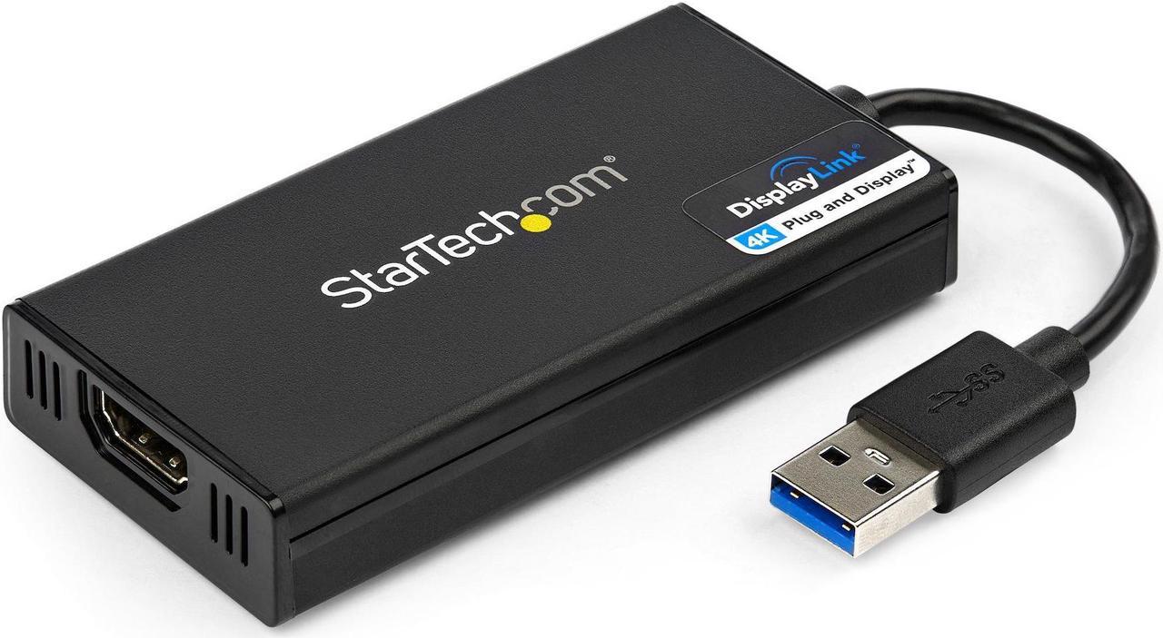 StarTech.com USB 3.0 to HDMI Adapter, 4K 30Hz Ultra HD, DisplayLink Certified, USB Type-A to HDMI Display Adapter Conver