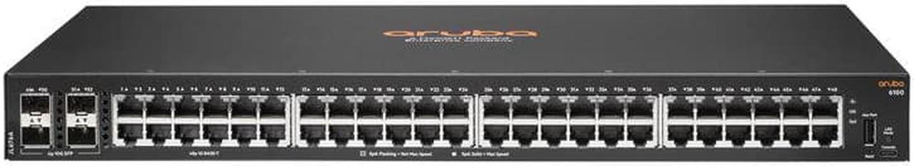 HPE Aruba 6100 48G 4SFP+ Switch - Switch - Managed - 48 x 10/100/1000 + 4 x 1 Gigabit / 10 Gigabit SFP+ - side to side a