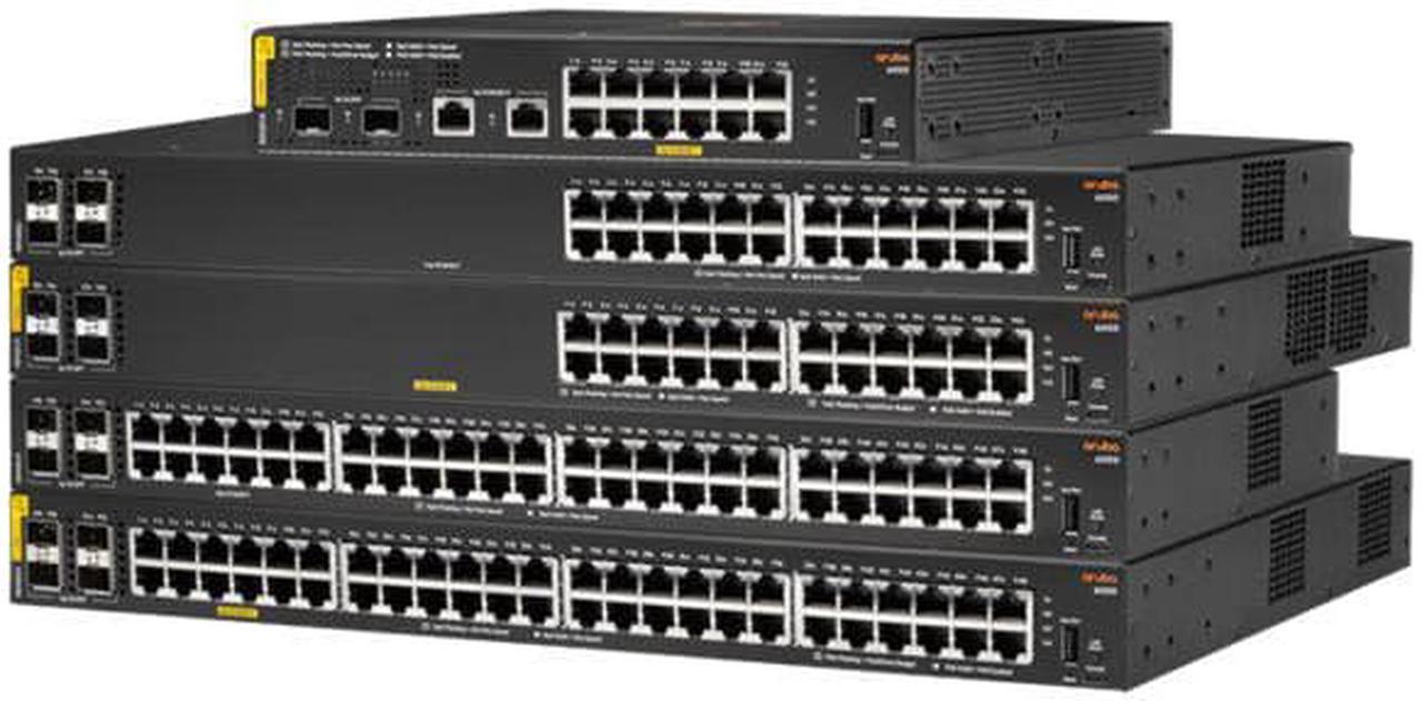 HPE Aruba 6000 48G Class4 PoE 4SFP 370W Switch - Switch - Managed - 48 x 10/100/1000 (PoE+) + 4 x Gigabit SFP - side to