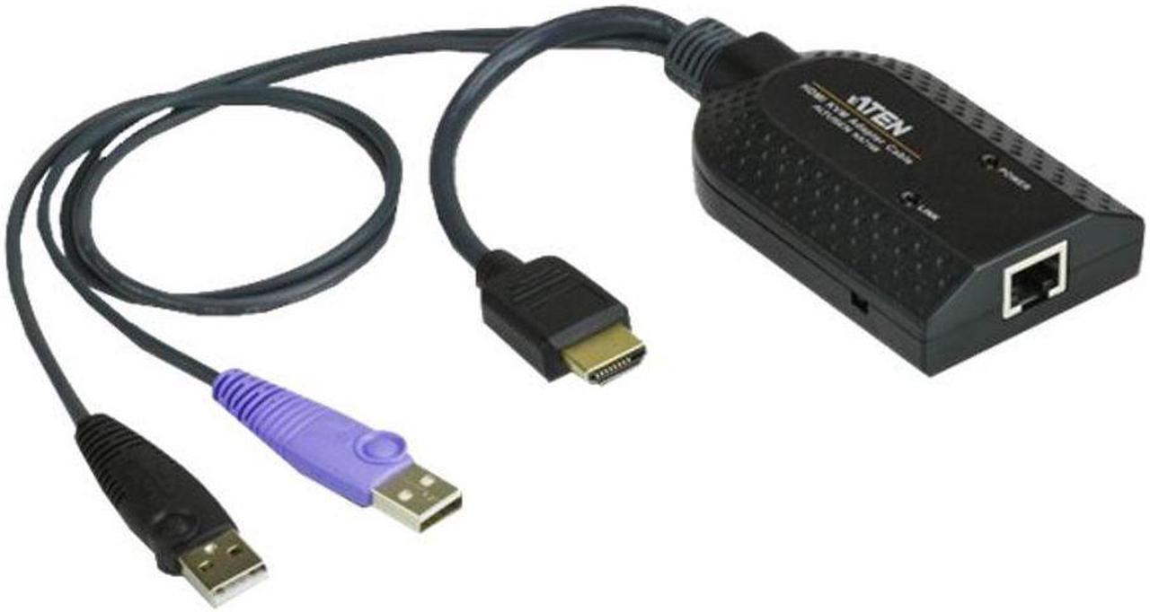 Alt view image 7 of 7 - ATEN HDMI USB Virtual Media KVM Adapter Cable with Smart Card Reader (CPU Module) KA7168