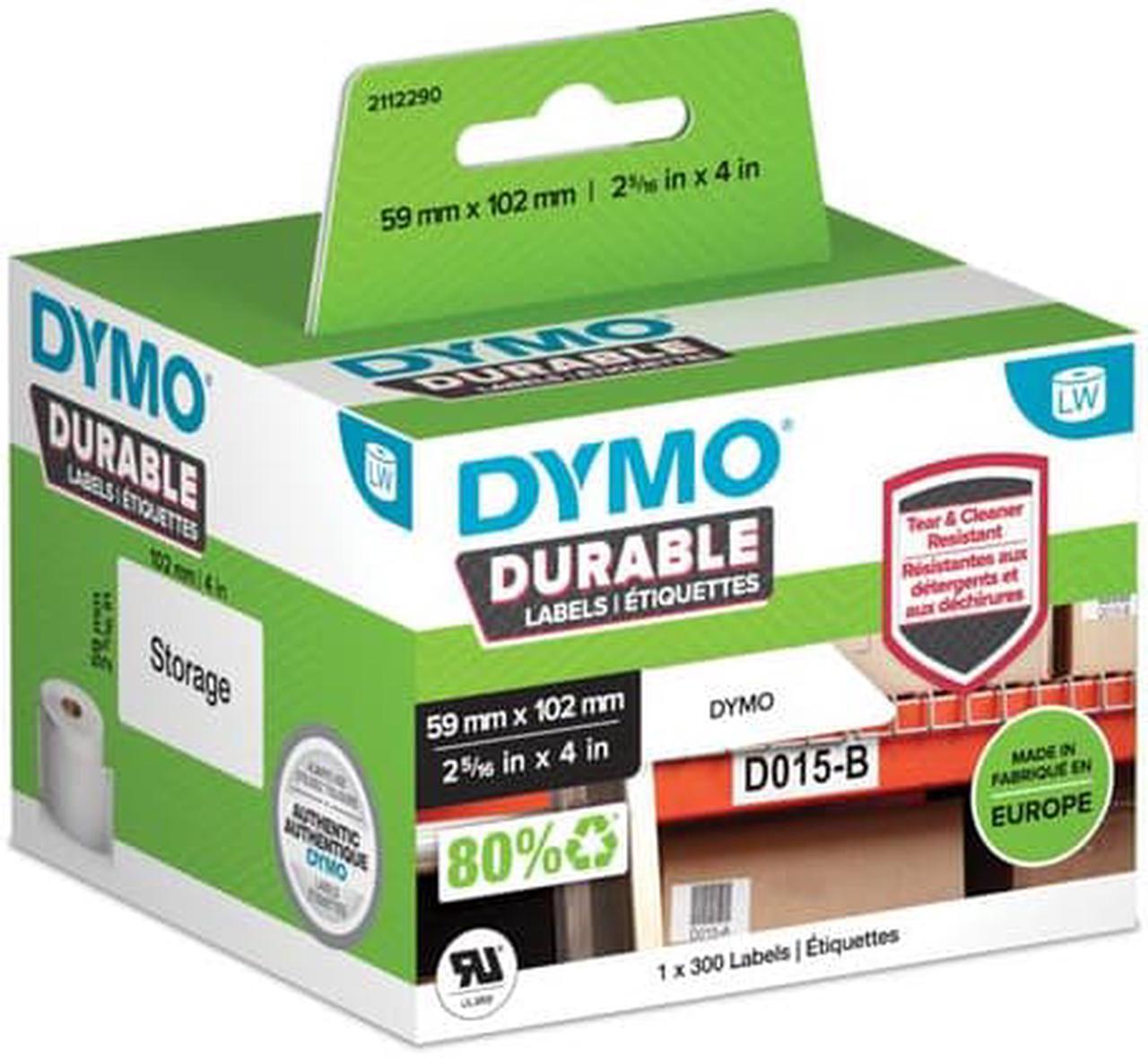 DYMO LabelWriter DURABLE - Polypropylene (PP) - permanent adhesive - white - 59 x 102 mm 300 label(s) (1 roll(s) x 300)