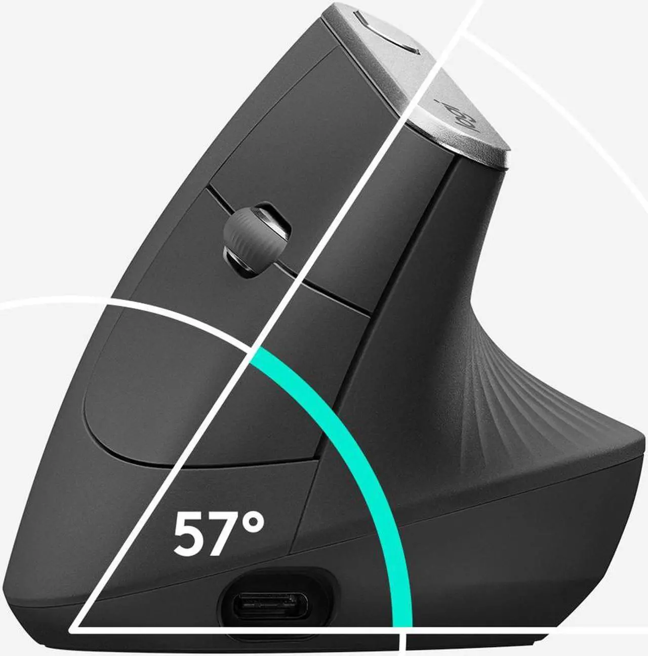 Alt view image 6 of 14 - Logitech MX Vertical Advanced Ergonomic Wireless Bluetooth Mouse - Black