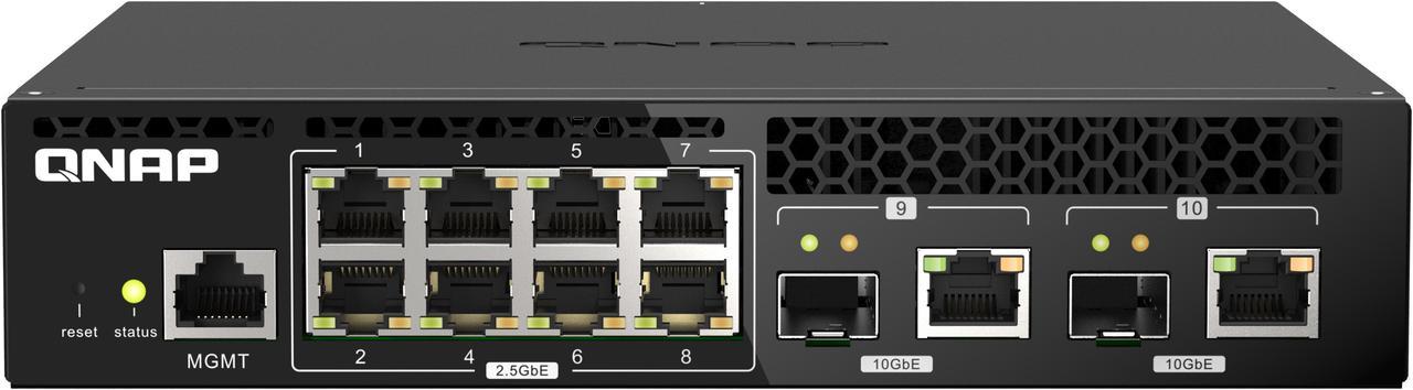 QNAP QSW-M2108R-2C - Switch - Managed - 8 x 2.5GBase-T + 2 x combo 10 Gigabit SFP+/RJ-45 - desktop, rack-mountable