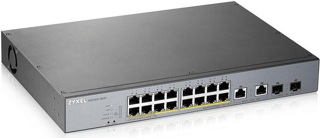 ZyXEL GS1350 Series GS1350-18HP-GB0101F Smart Managed 16-port GbE Smart Managed PoE Switch with GbE Uplink