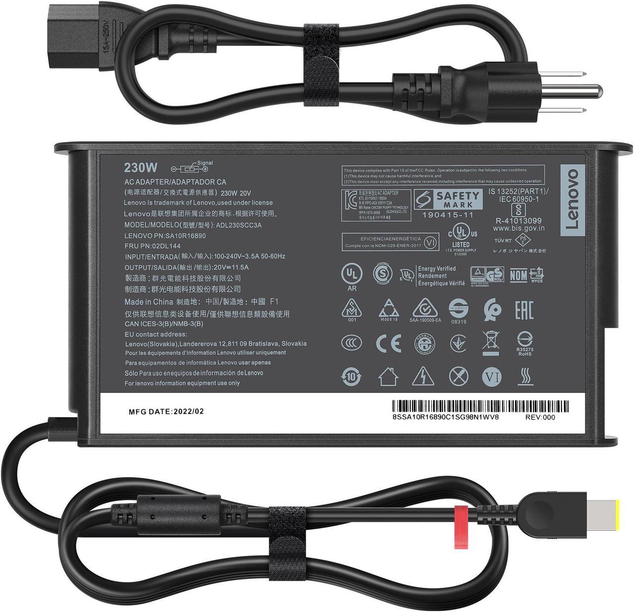 230W Gaming AC Adapter for Lenovo Legion Y7000 Y9000K Y520 R720. Lenovo slim connector.  EU power cable