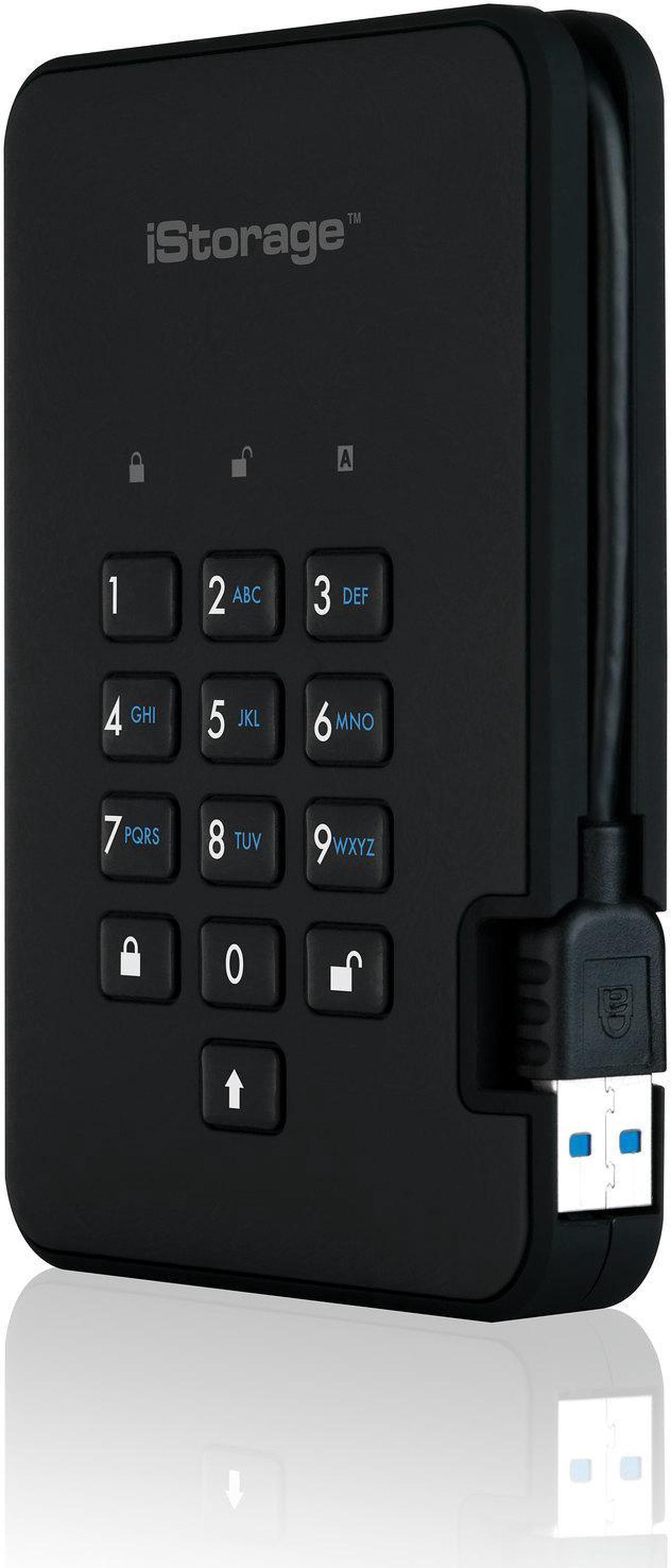 Alt view image 9 of 10 - iStorage diskAshur2 SSD 8TB Black - Secure portable solid state drive - Password protected, dust and water resistant, portable, military grade hardware encryption USB 3.2  IS-DA2-256-SSD-8000-B
