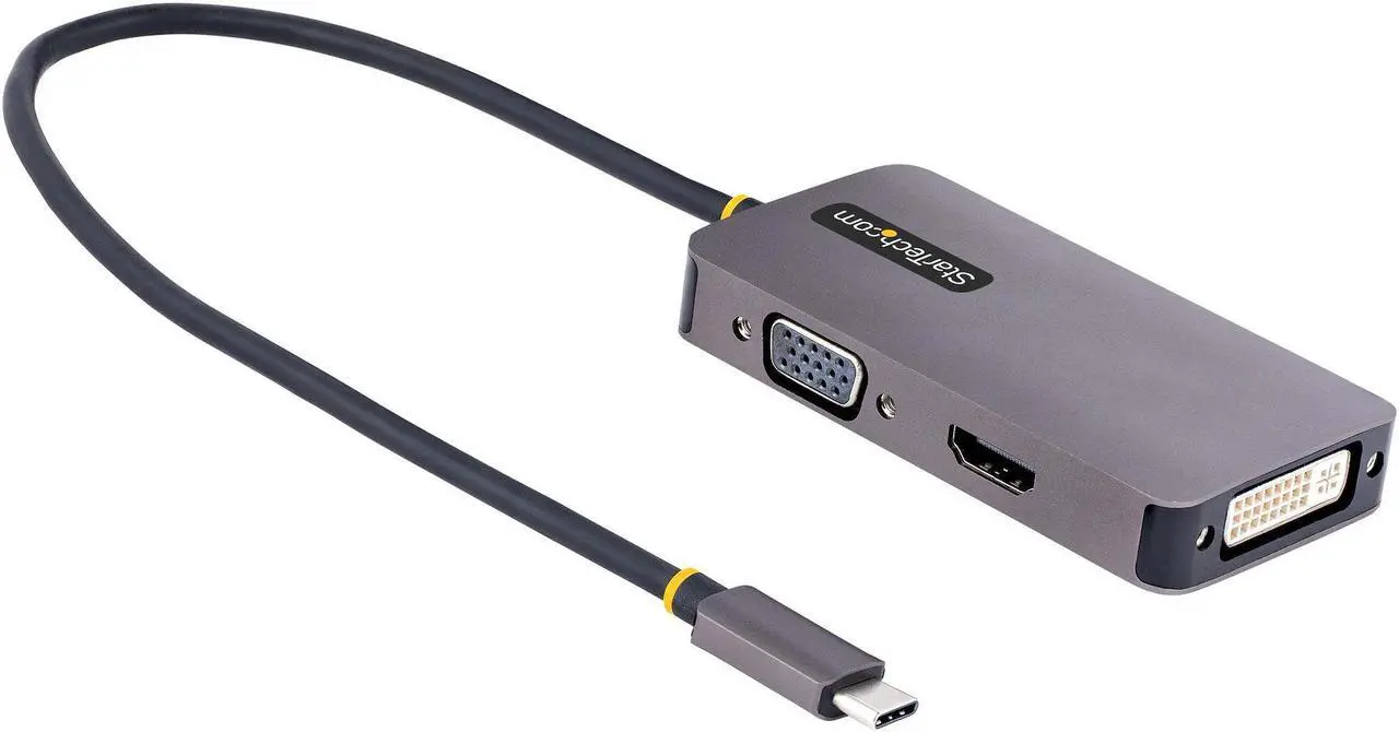 Alt view image 2 of 11 - StarTech USB C to HDMI DVI VGA Video Adapter 118USBCHDMIVGADVI
