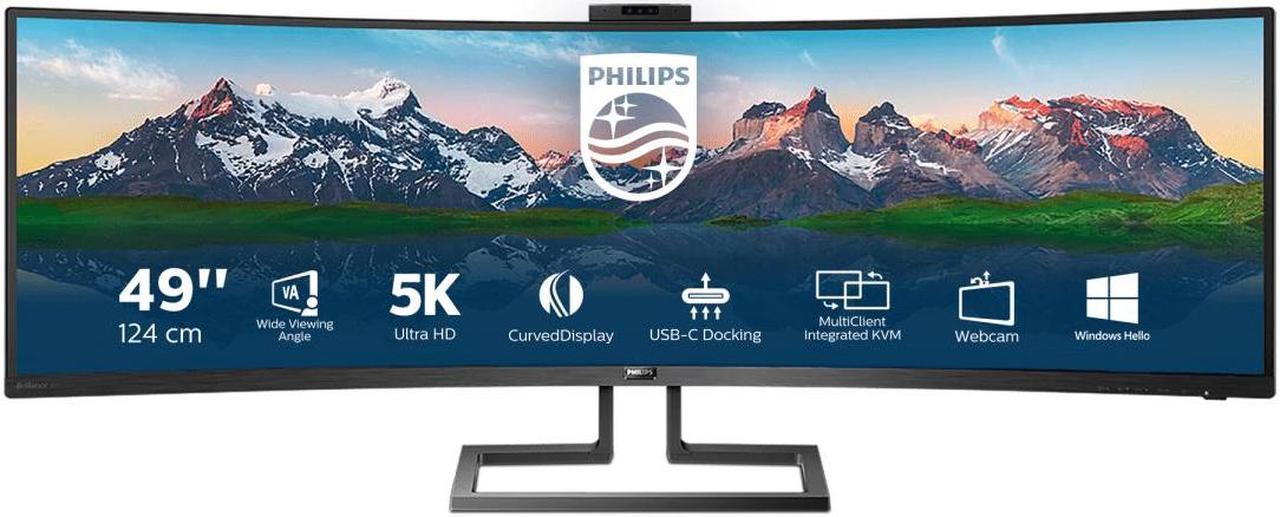 Philips Brilliance P-line 499P9H - LED monitor - curved - 49" (48.8" viewable) - 5120 x 1440 Dual Quad HD - VA - 450 cd/