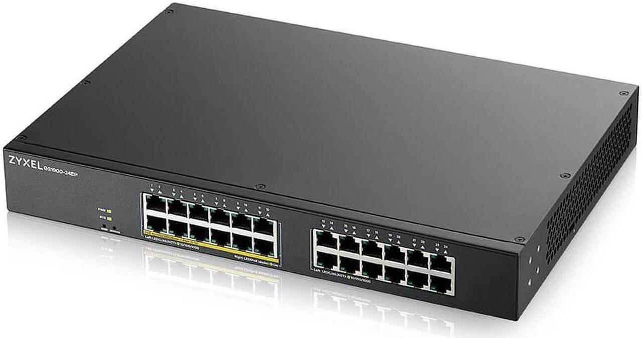 Zyxel GS1900-24EP - Switch - smart - 24 x 10/100/1000 (12 PoE+) - rack-mountable, wall-mountable - PoE+ (130 W)