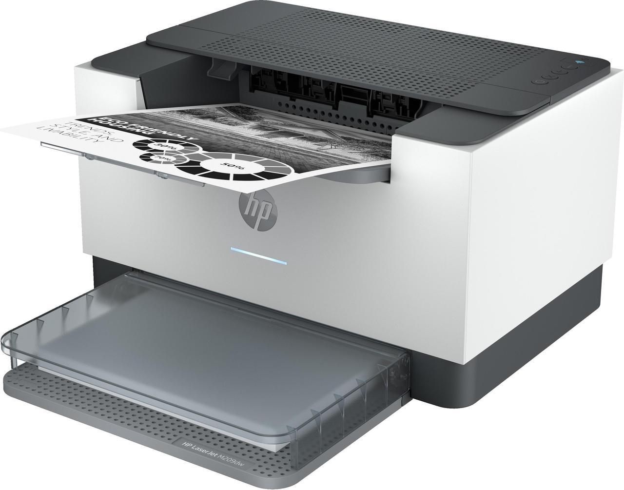 Alt view image 2 of 4 - HP LaserJet M209dwe HP+ Wireless Black & White Printer with 6 Months Instant Ink