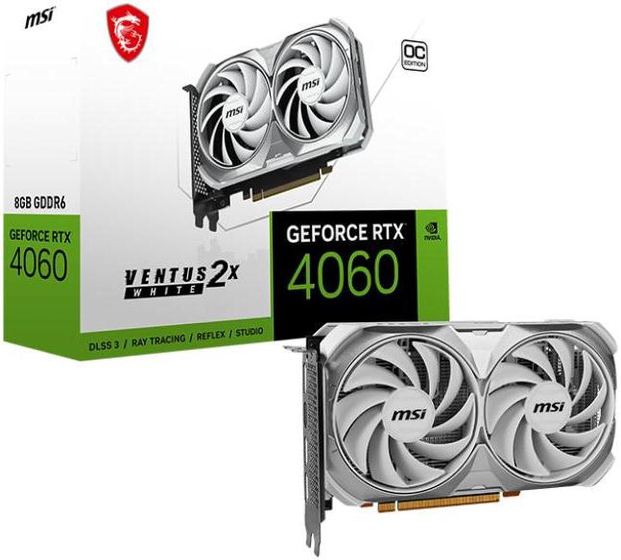 MSI graphics card GeForce RTX 4060 VENTUS 2X WHITE 8G OC - 8 GB GDDR6 OC