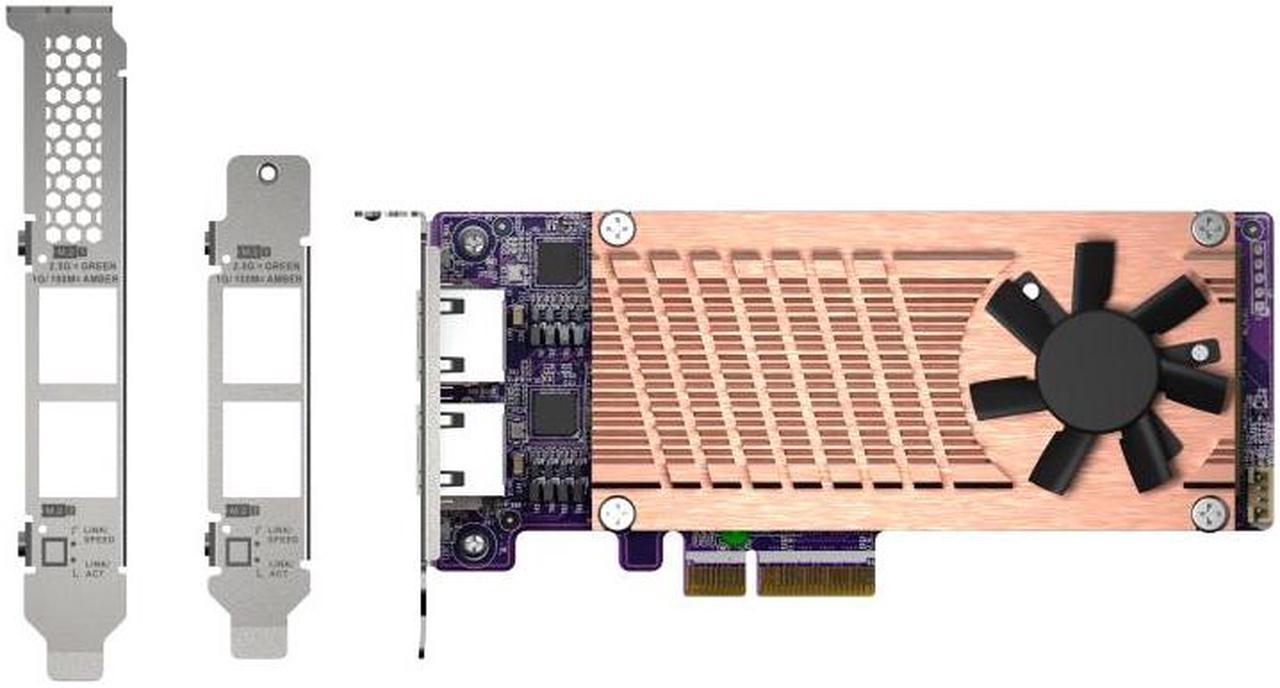 QNAP QM2-2P2G2T - Storage controller - M.2 - M.2 NVMe Card / PCIe 3.0 (NVMe) - low profile - PCIe 3.0 x4, 2.5 Gigabit Et