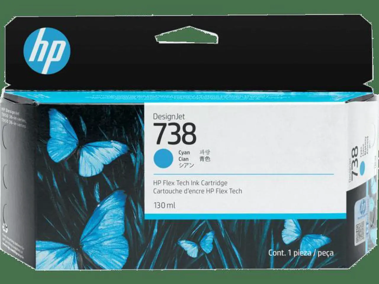 Main image of HP 738 130-ML CYAN DESIGNJET INK CAR