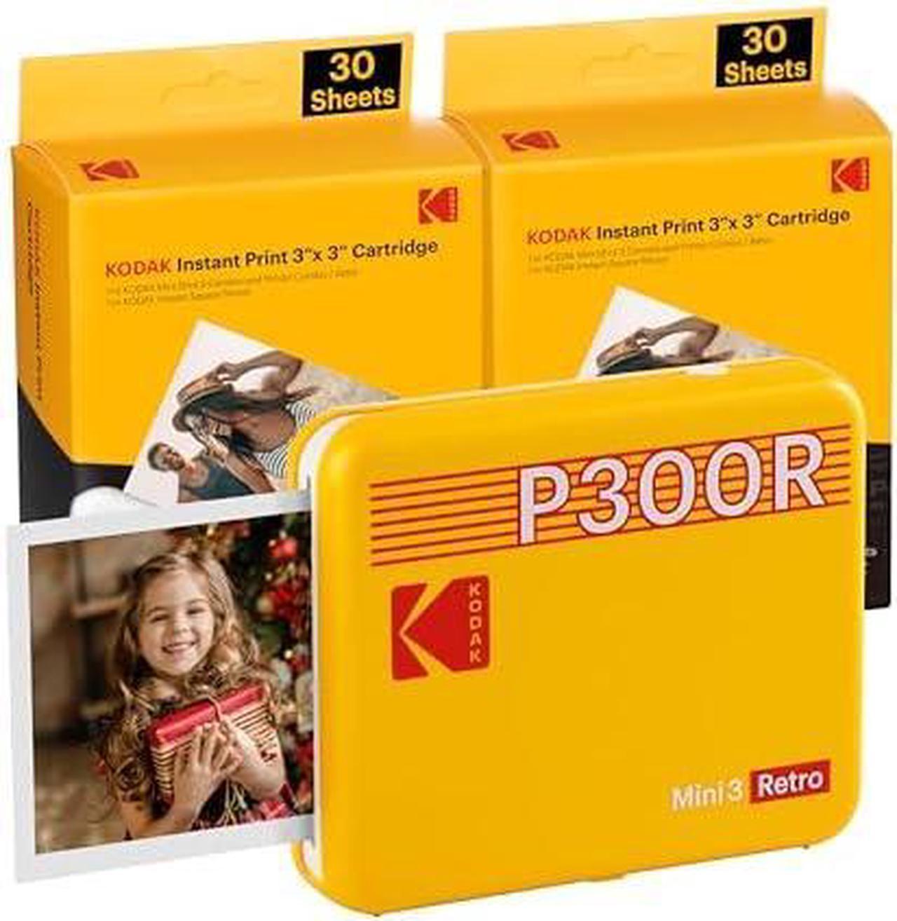 KODAK MINI 3 RETRO INSTANT PHOTO PRINTER P300R YELLOW 3X3 + 60SHEETS