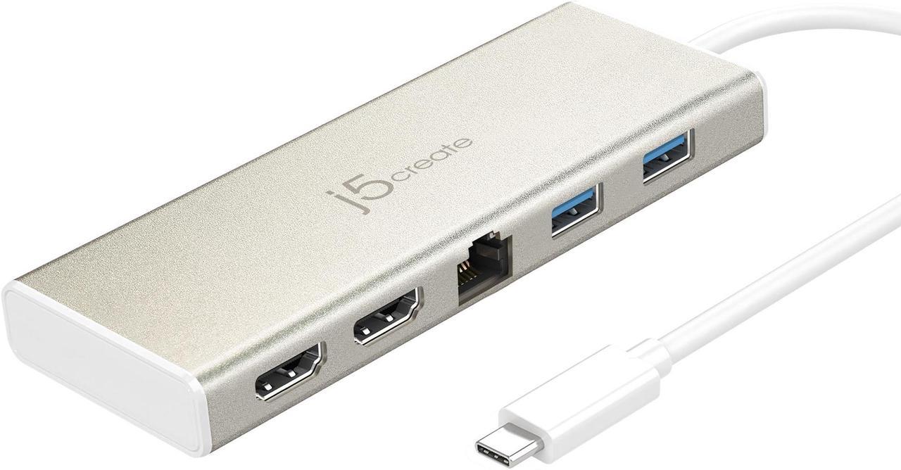 j5create JCD381-N USB Type-C Dual HDMI Mini Dock-Ethernet/ USB 3.1 HUB / PD2.0