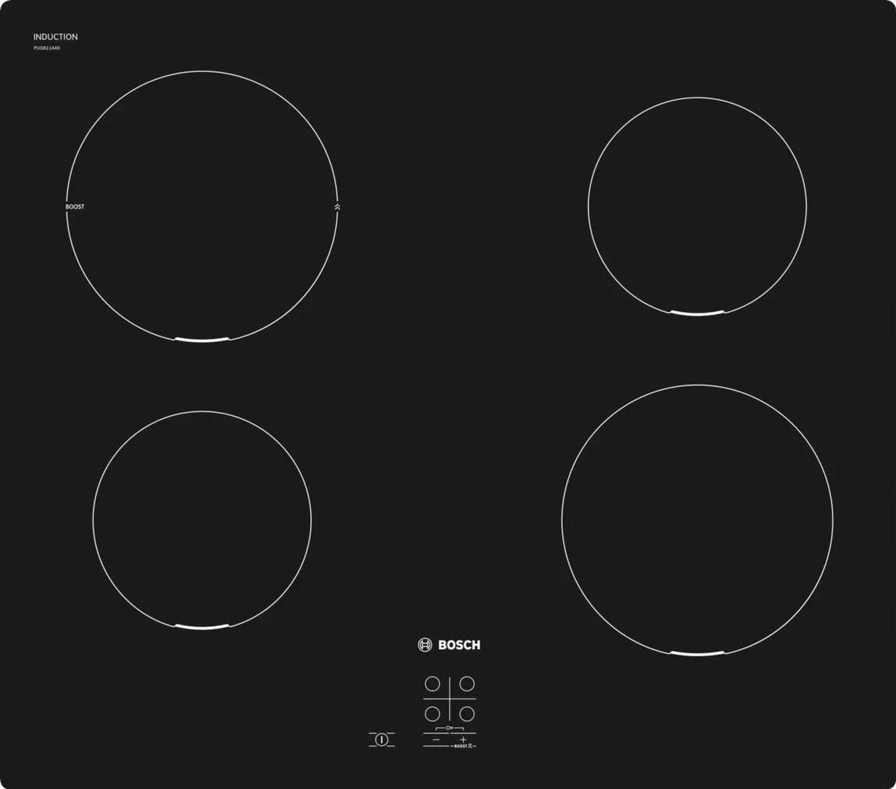 Bosch Serie 2 PUG611AA5E hob Black Countertop 60 cm Zone induction hob 4 zone(s)