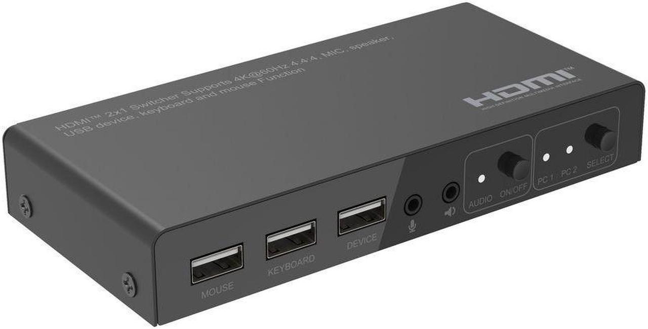 4K@60Hz HDMI KVM switch, 2x1,