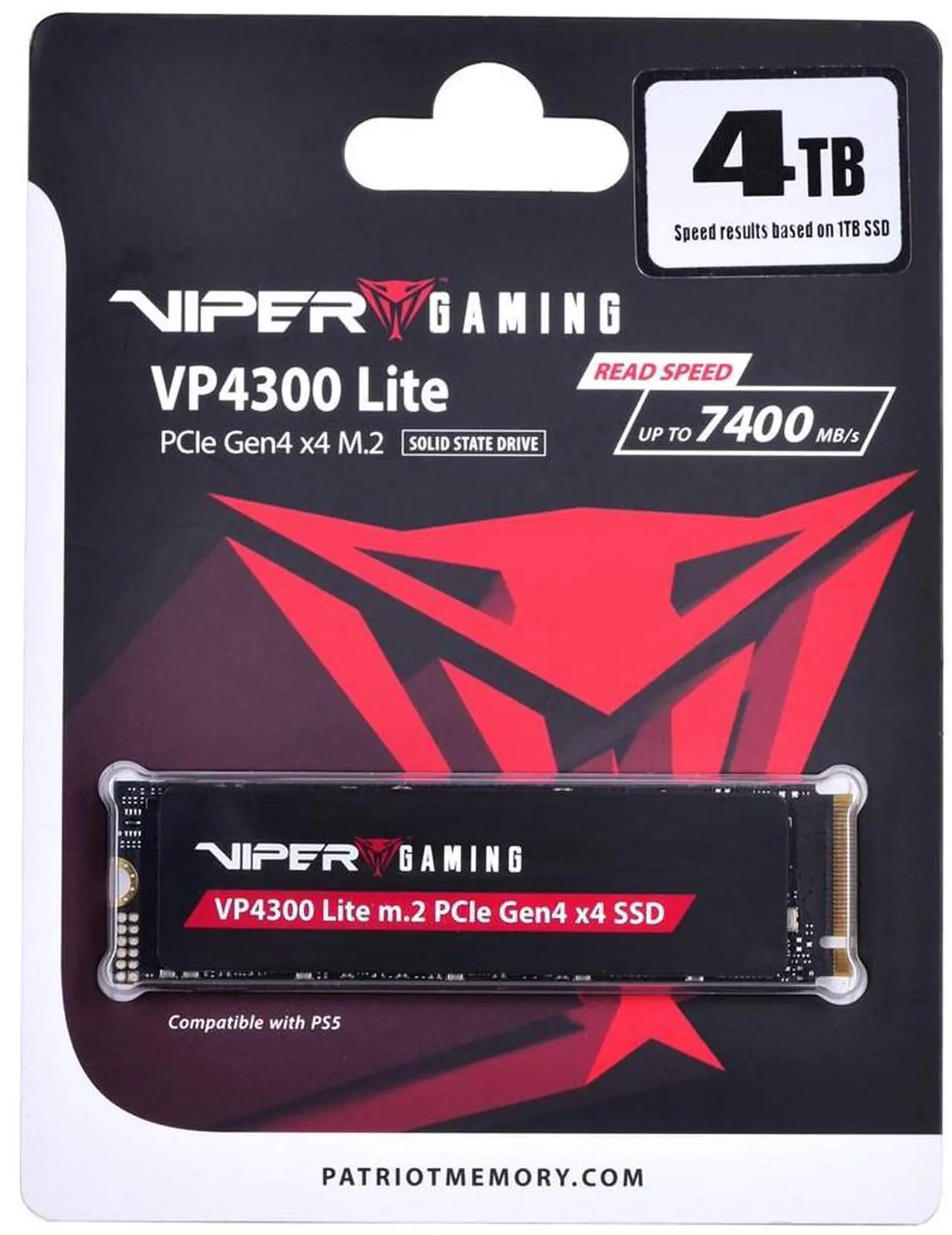 Alt view image 7 of 7 - Patriot Viper VP4300 Lite M.2 PCIe Gen 4 x4 2TB SSD, Solid State Drive - VP4300L2TBM28H Up to 7,400MB/s