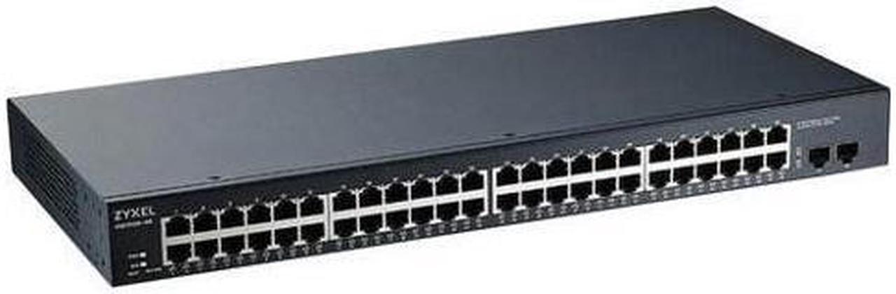 Zyxel GS1900 Series GS1900-48 - Switch - managed - smart - 48 x 10/100/1000 + 2 x Gigabit SFP (uplink) - desktop, rack-m