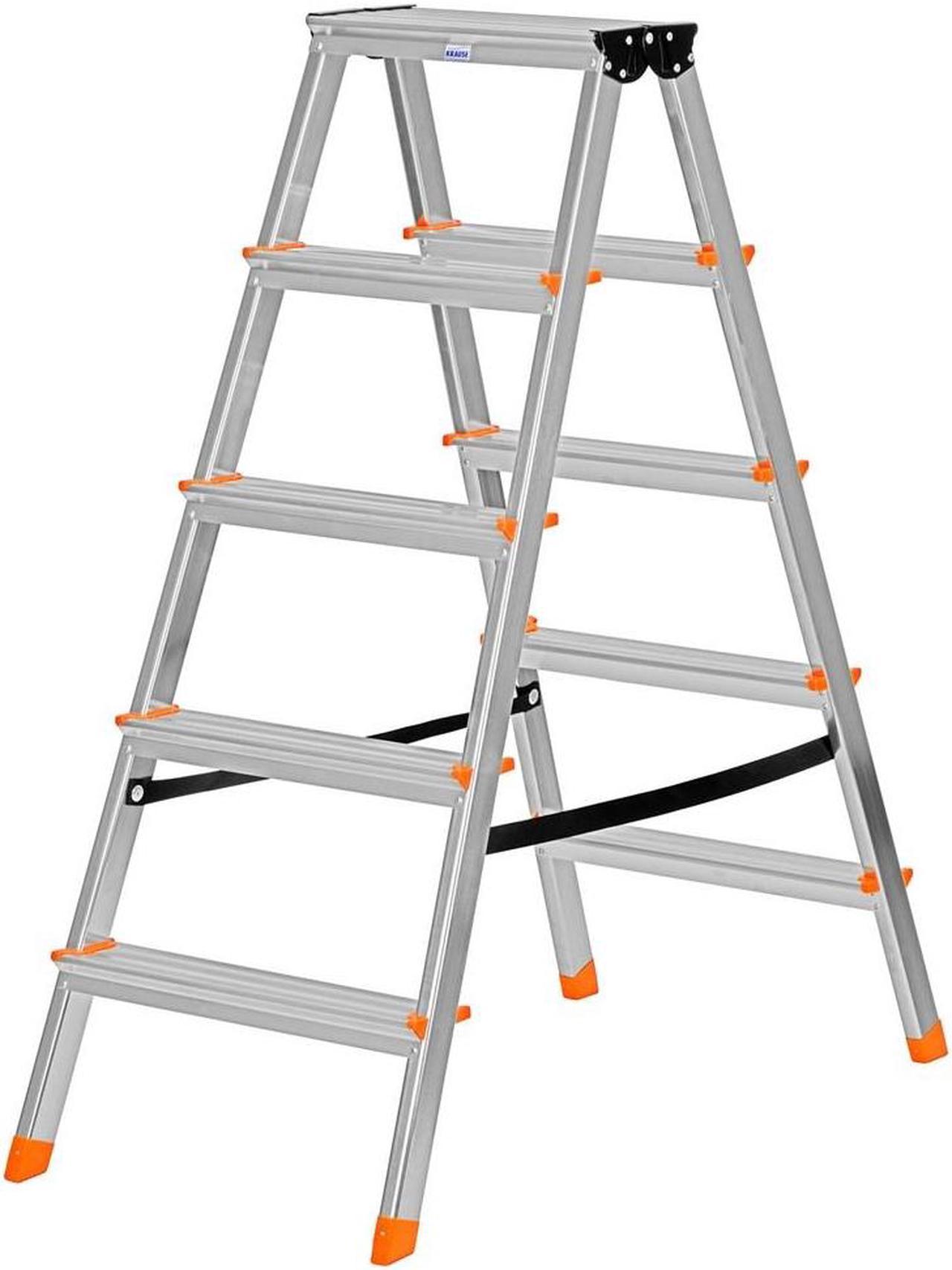 Krause Dopplo double-sided step ladder silver