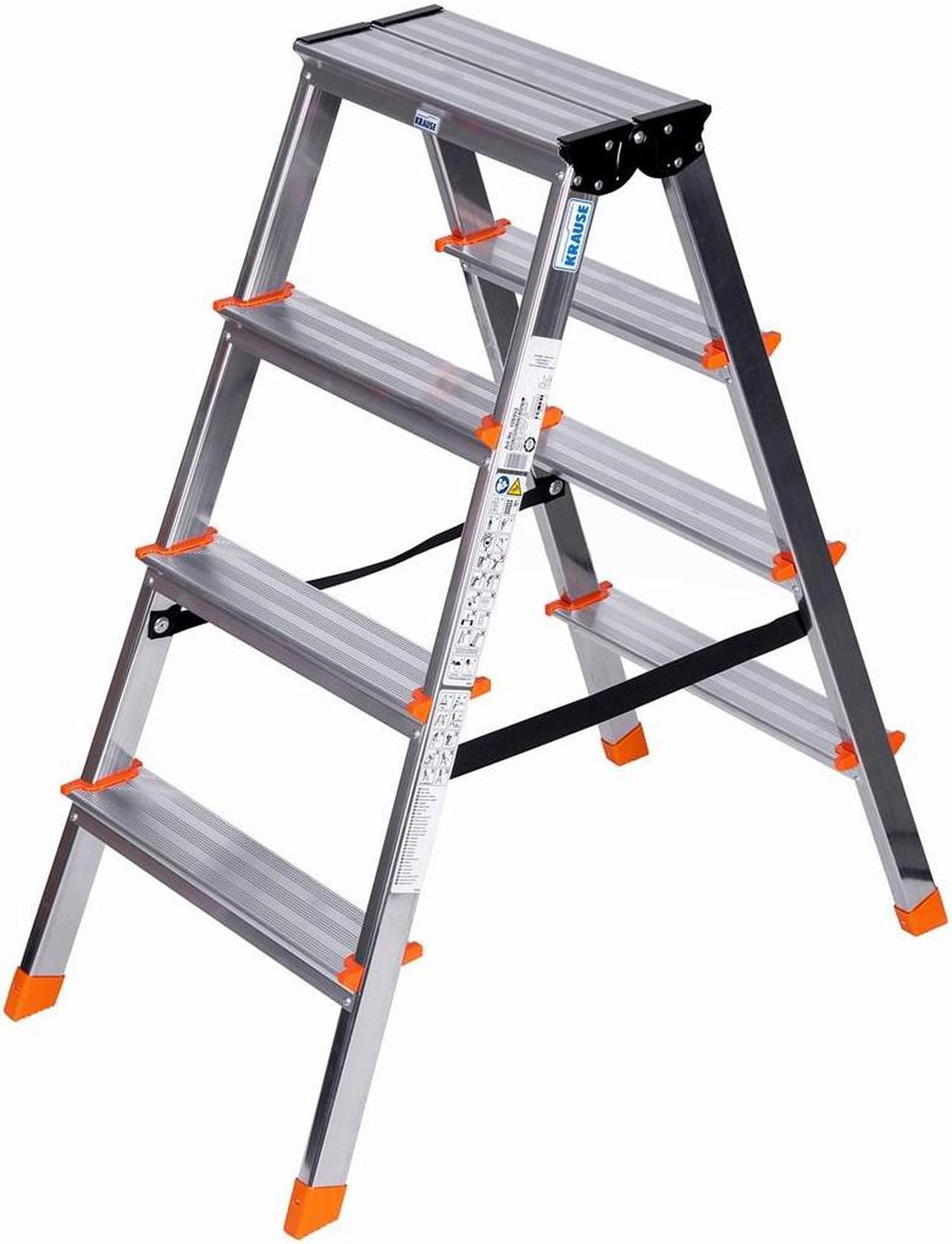 Krause Dopplo double-sided step ladder silver