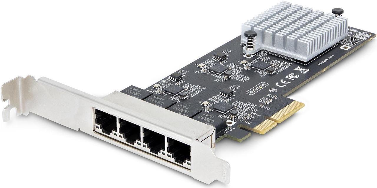 StarTech.com 4-Port 2.5Gbps NBASE-T PCIe Network Card, Intel I225-V Chip, Quad Port Computer Network Card, Multi-Gigabit