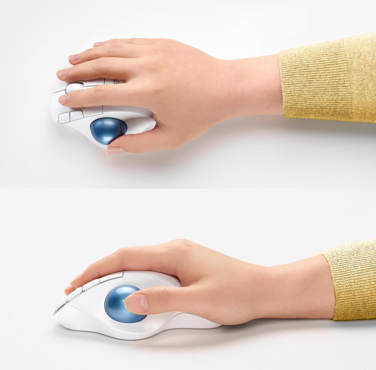 Alt view image 3 of 4 - Logitech ERGO M575 - Trackball - optical - 5 buttons - wireless - 2.4 GHz, Bluetooth 5.0 LE - USB wireless receiver - of