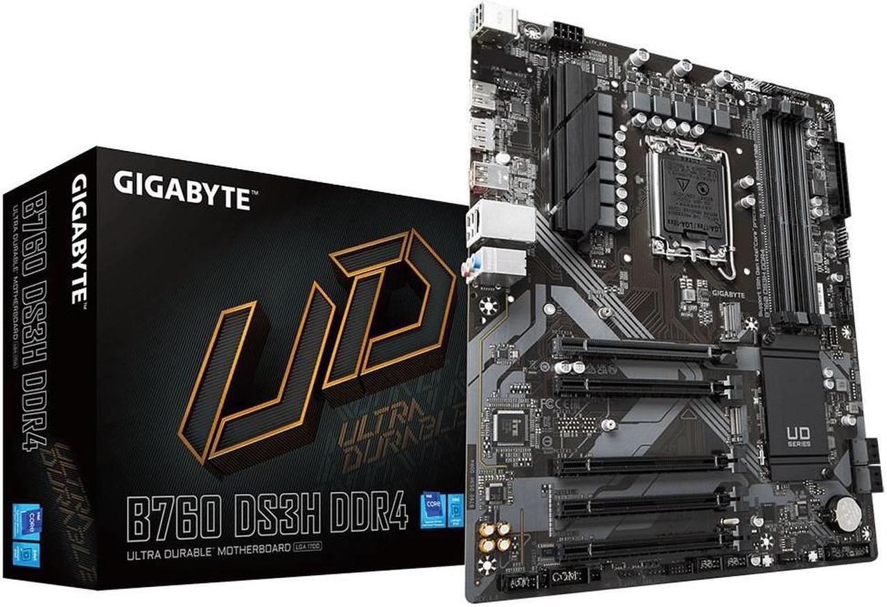 Gigabyte B760 DS3H DDR4 Motherboard - Supports Intel Core 14th CPUs  18+2+1 Phases Digital VRM  up to 5333MHz DDR4 (OC)