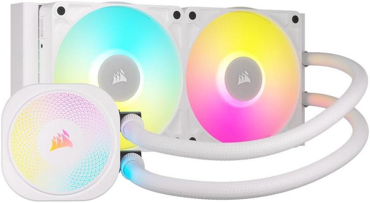 CORSAIR iCUE LINK TITAN 240 RX RGB Liquid CPU Cooler - White - RX120 RGB Fans - Fits Intel LGA 1851/1700, AMD AM5/AM4 - iCUE LINK System Hub Included